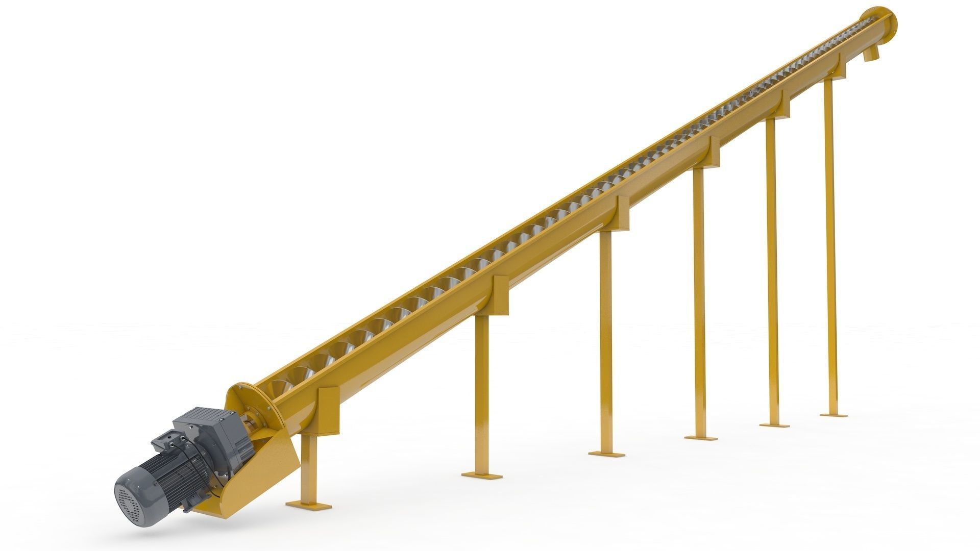 Screw Conveyor Adjustable and Rigged 3D model_16