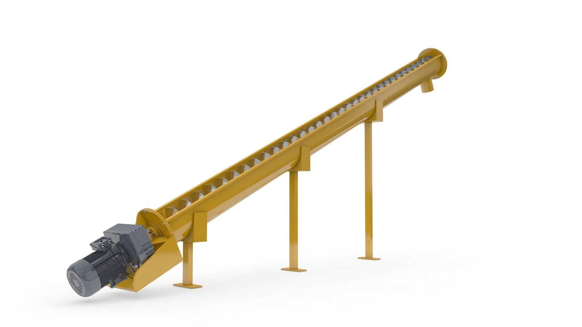 Screw Conveyor Adjustable and Rigged 3D model_14