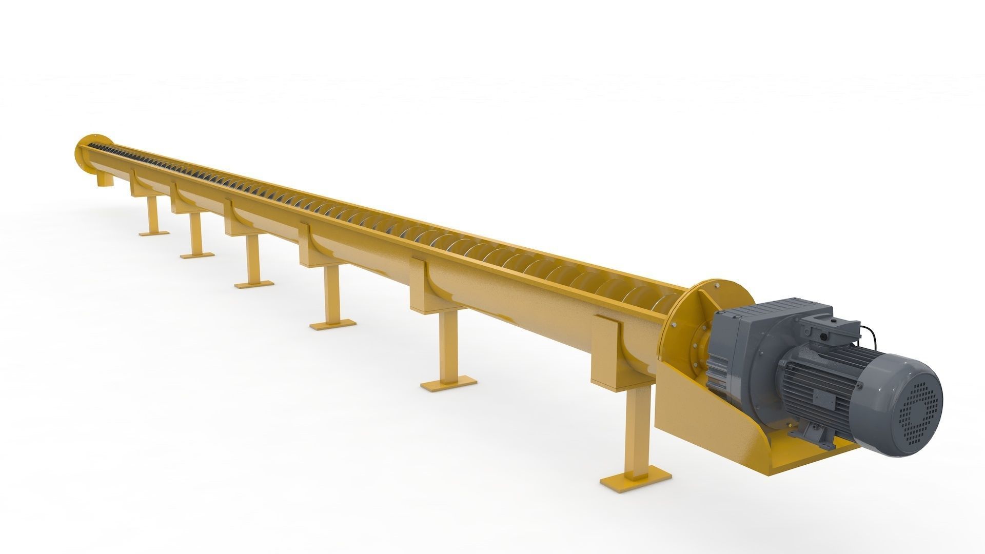 Screw Conveyor Adjustable and Rigged 3D model_25