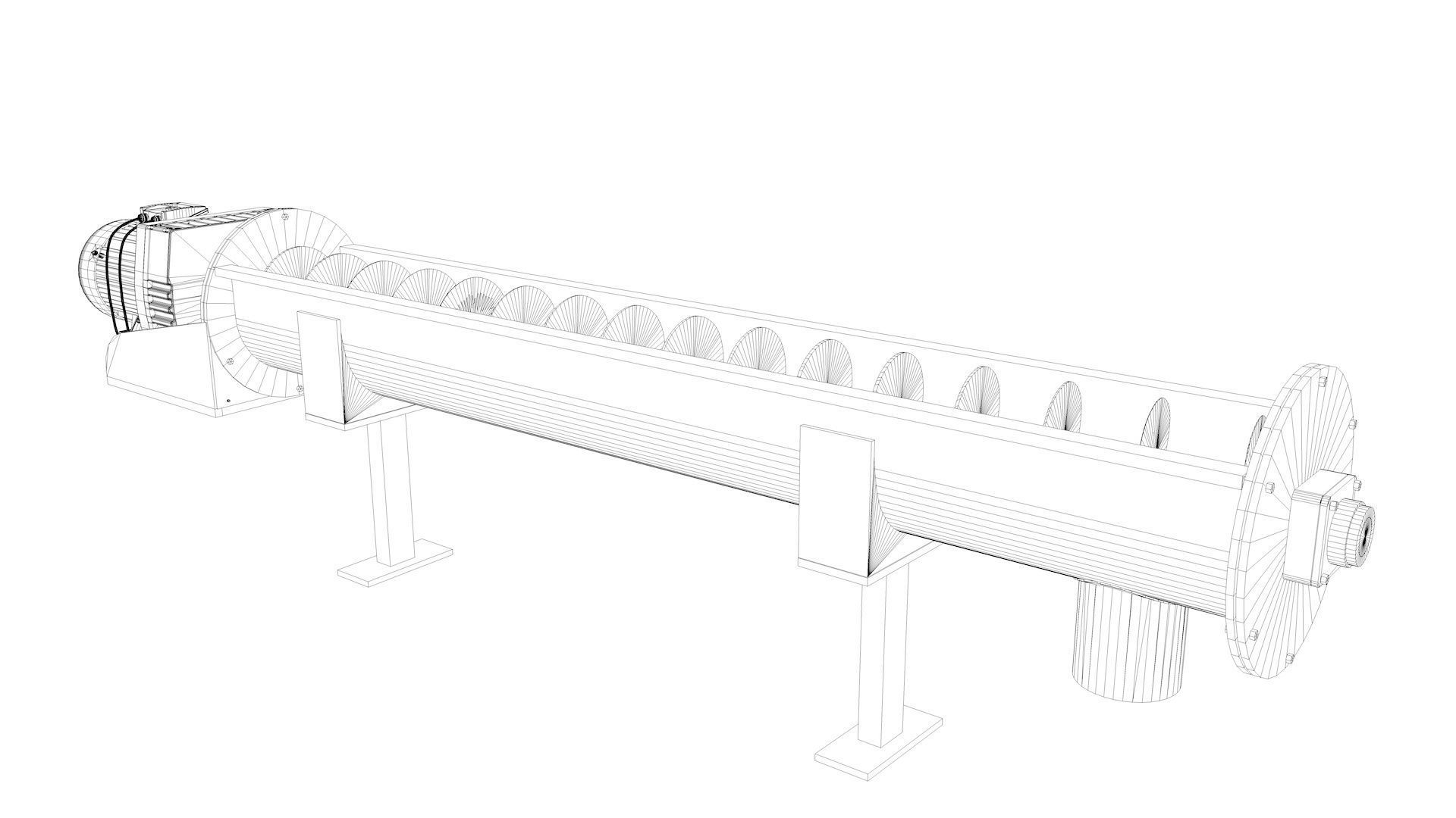 Screw Conveyor Adjustable and Rigged 3D model_29