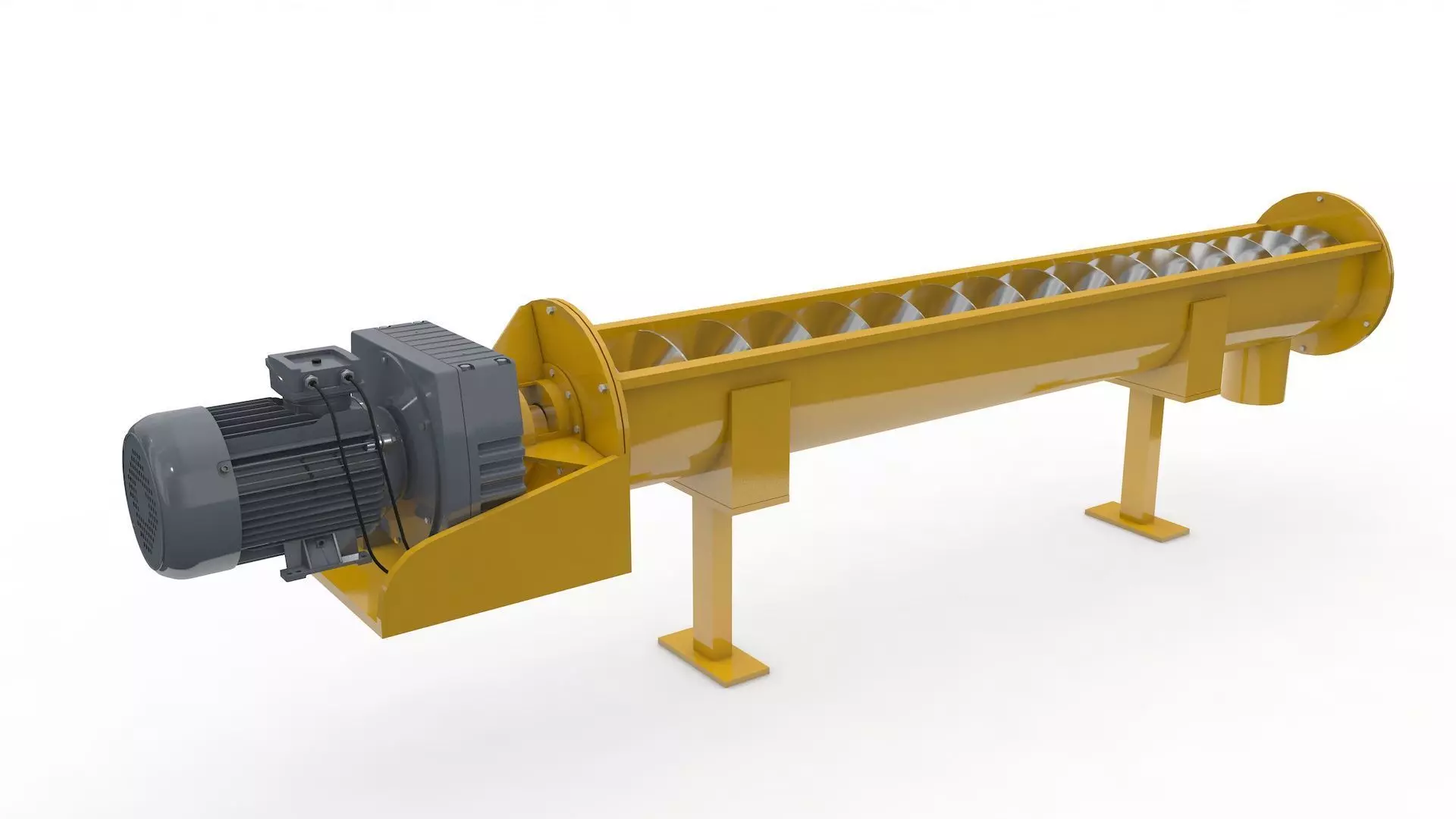 Screw Conveyor Adjustable and Rigged 3D model_0