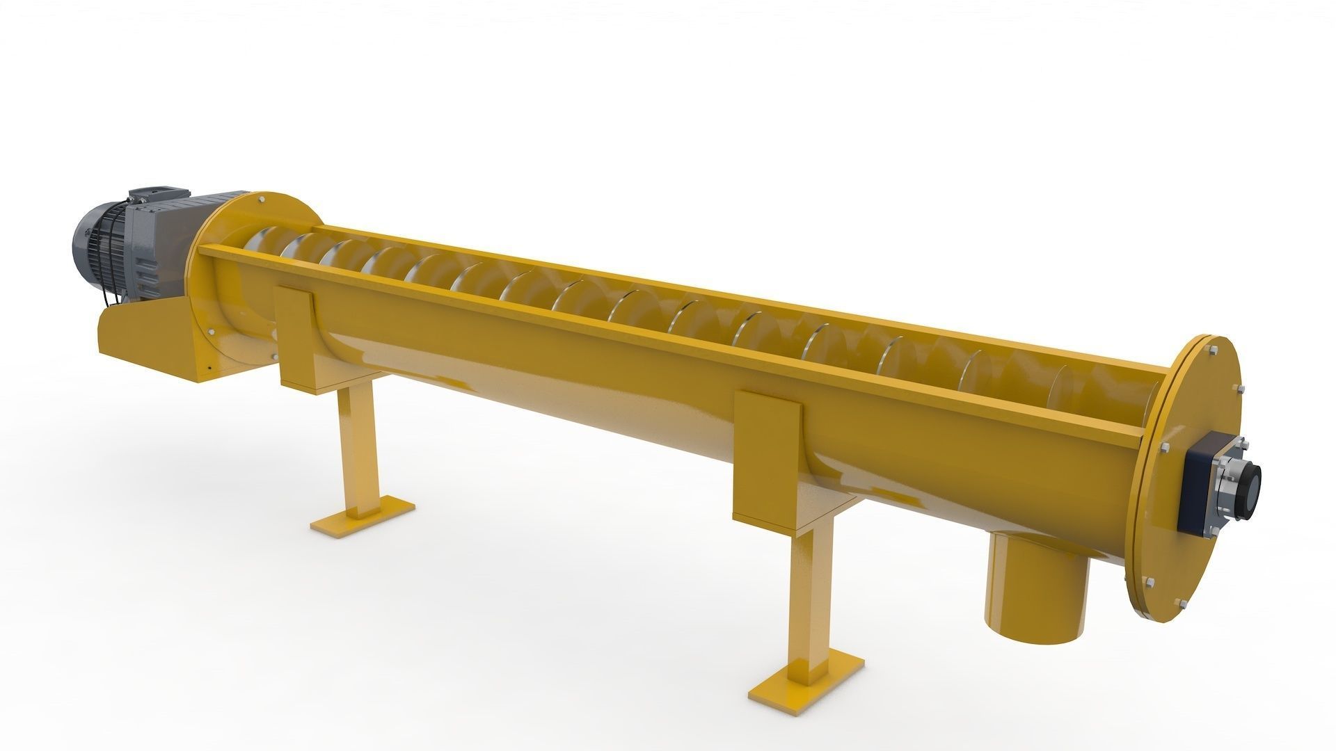 Screw Conveyor Adjustable and Rigged 3D model_1