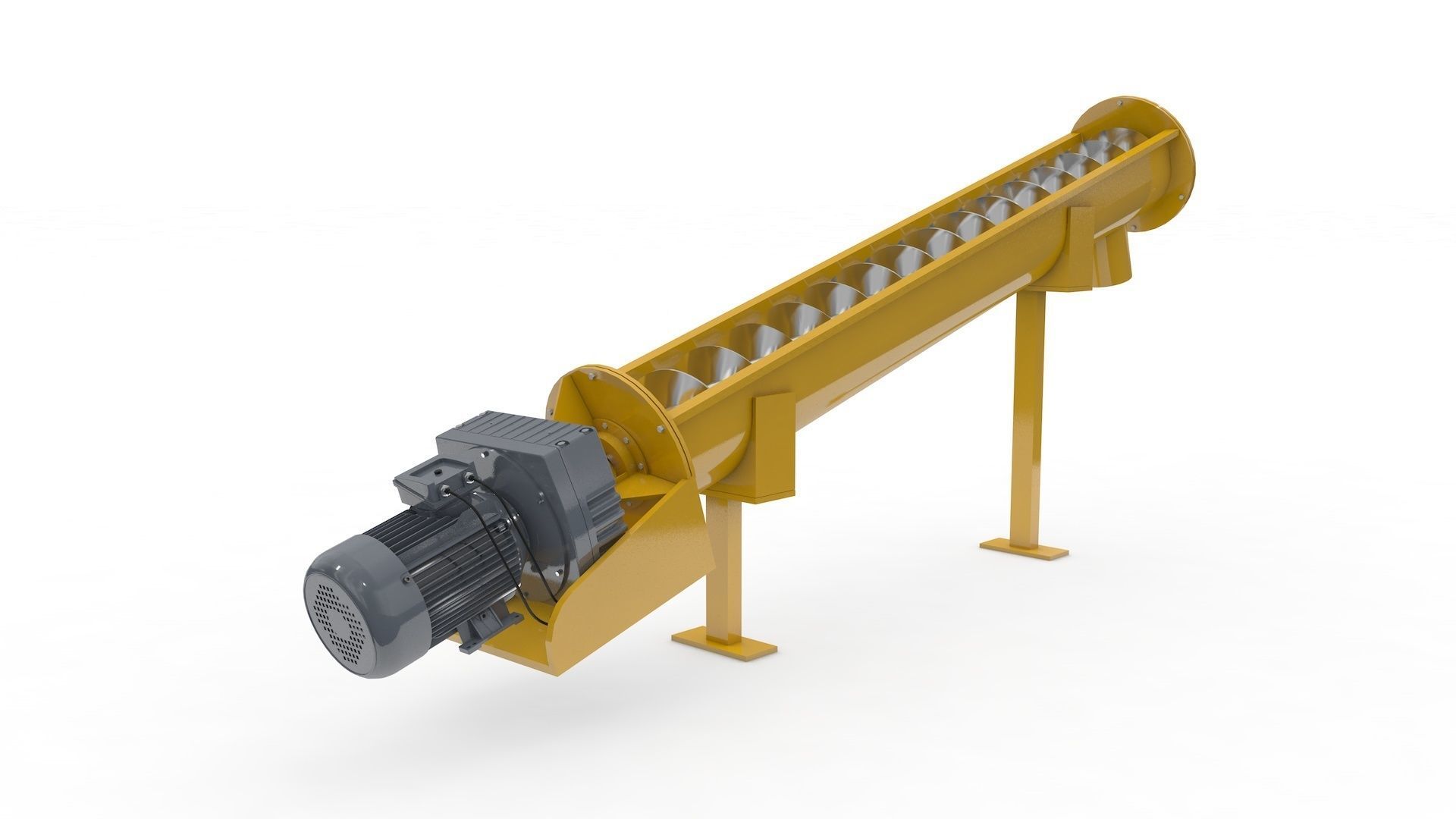 Screw Conveyor Adjustable and Rigged 3D model_11