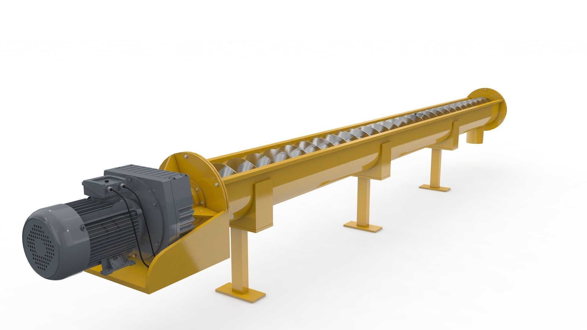 Screw Conveyor Adjustable and Rigged 3D model_6