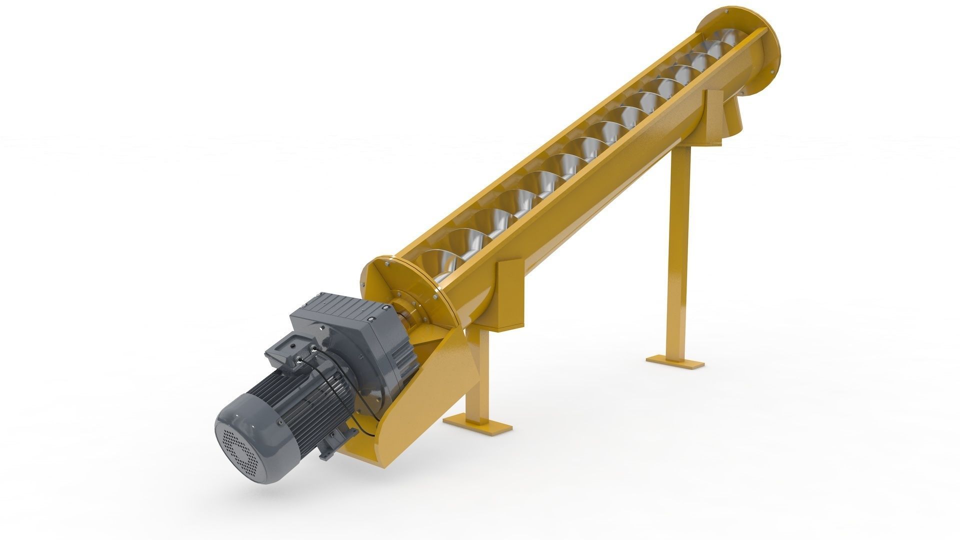Screw Conveyor Adjustable and Rigged 3D model_12