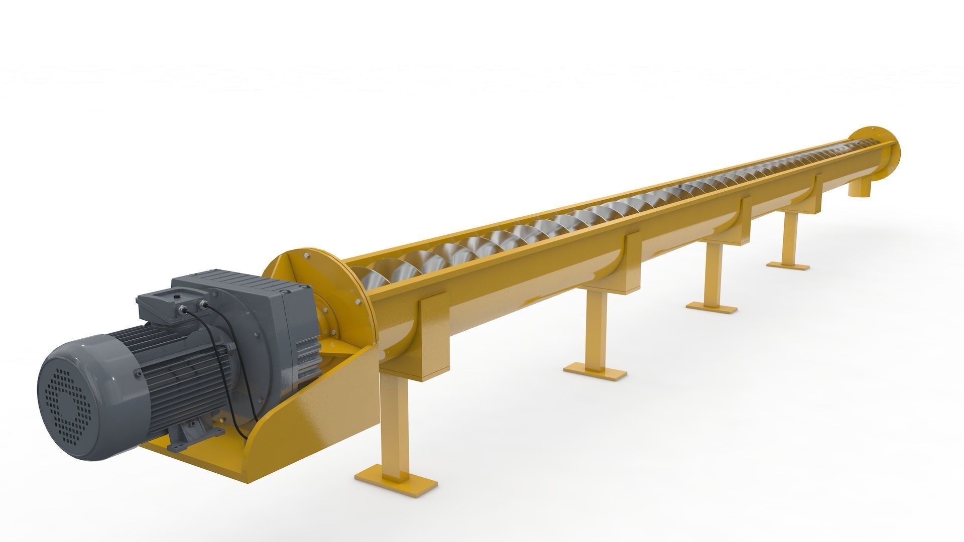 Screw Conveyor Adjustable and Rigged 3D model_7