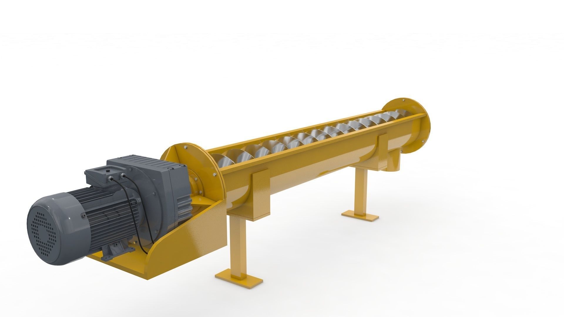 Screw Conveyor Adjustable and Rigged 3D model_5