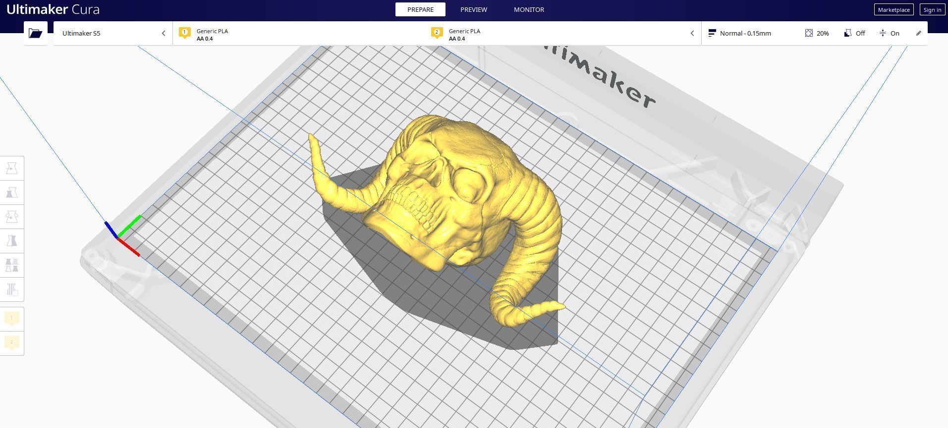 Demon Skull 3D print model_3