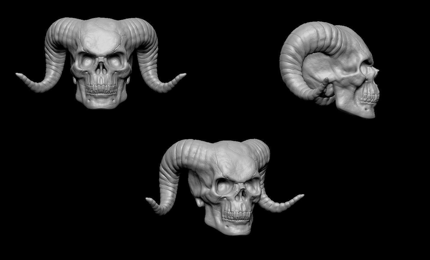 Demon Skull 3D print model_1
