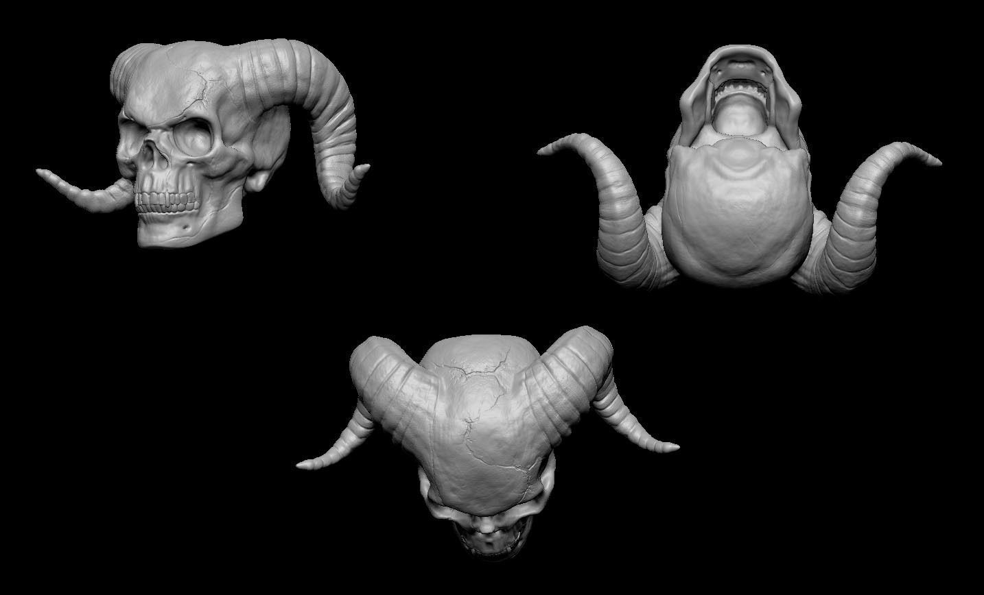 Demon Skull 3D print model_2