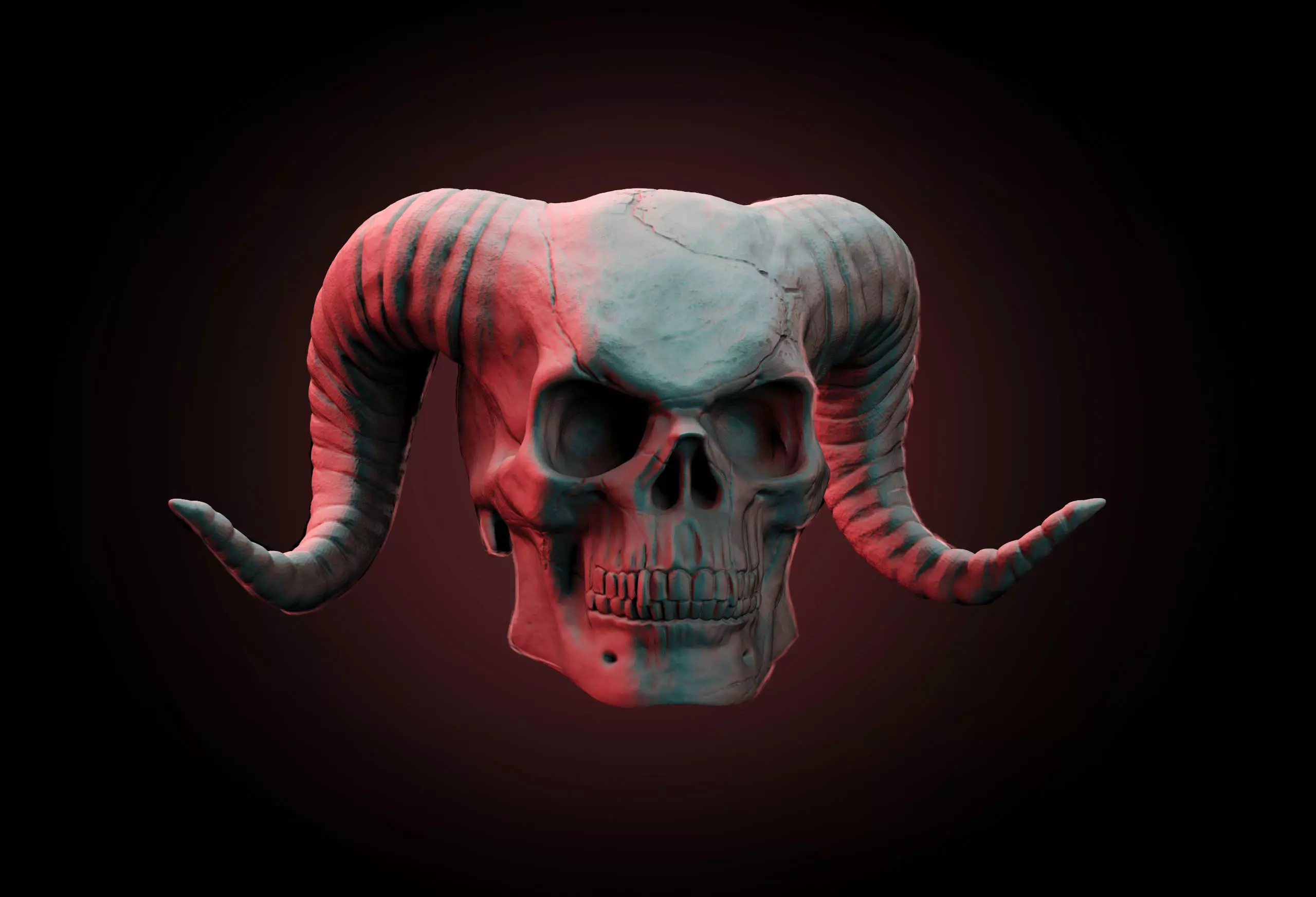 Demon Skull 3D print model_0