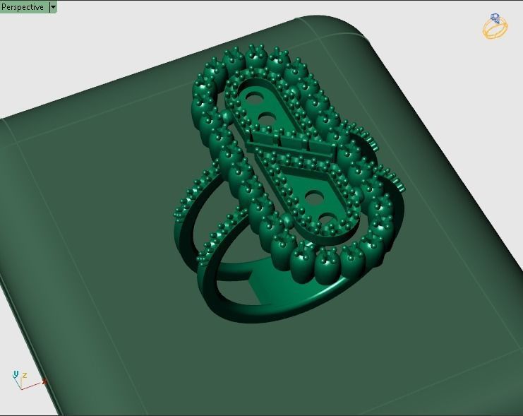 ring color stone 3D model_6