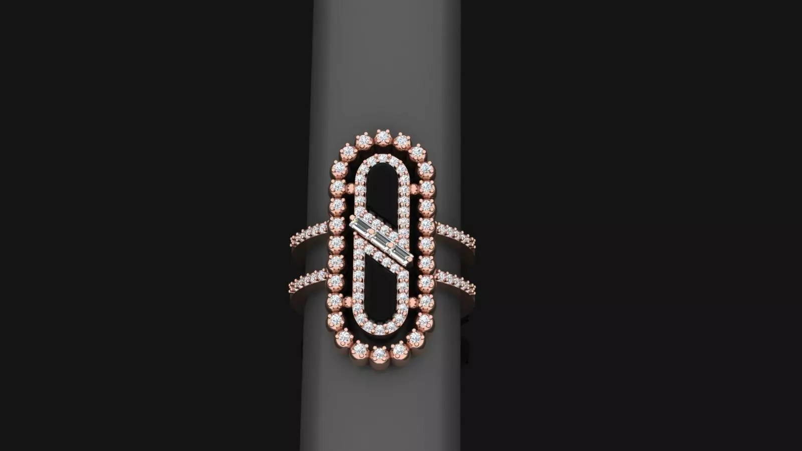 ring color stone 3D model_0