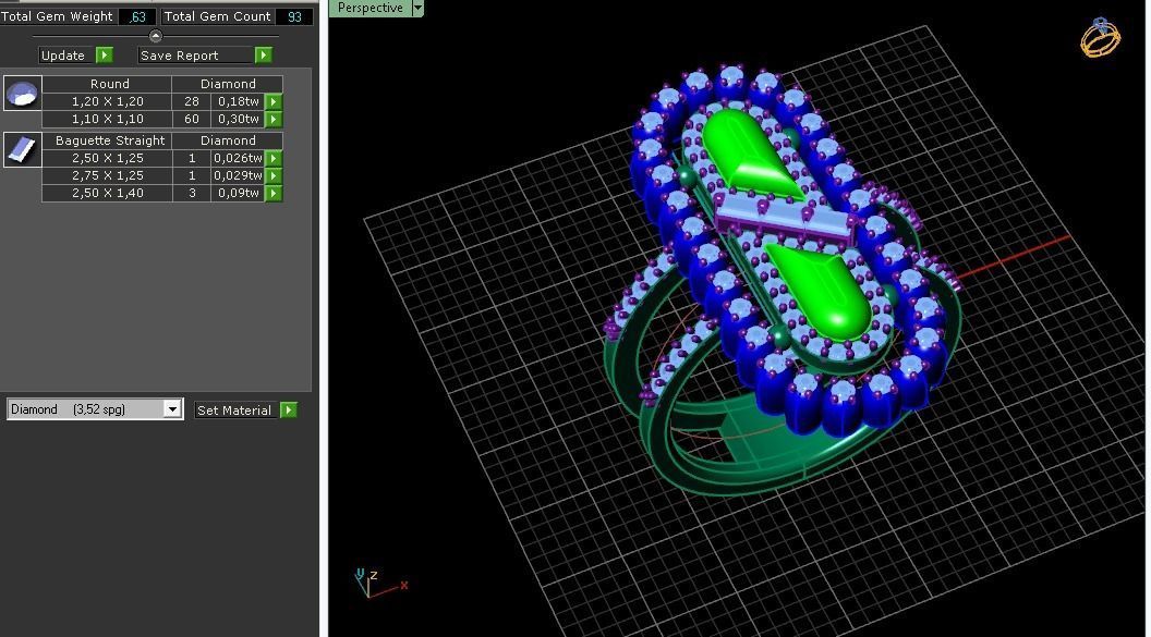 ring color stone 3D model_4