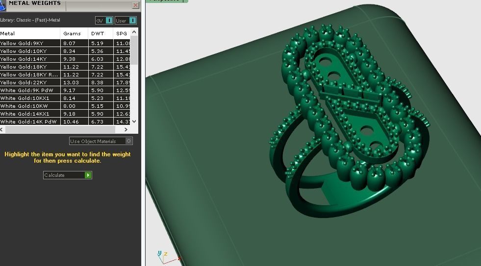 ring color stone 3D model_2
