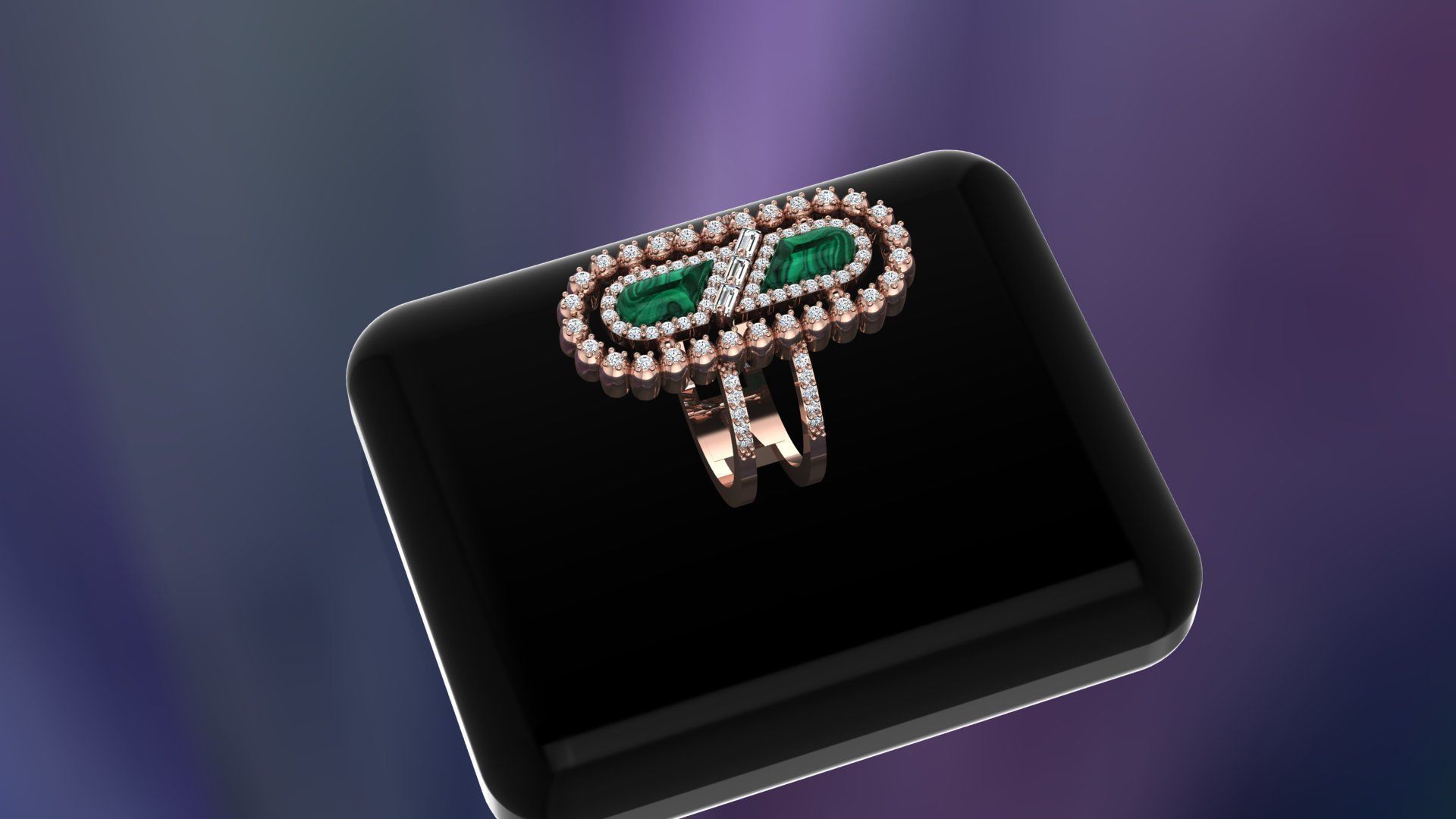 ring color stone 3D model_3