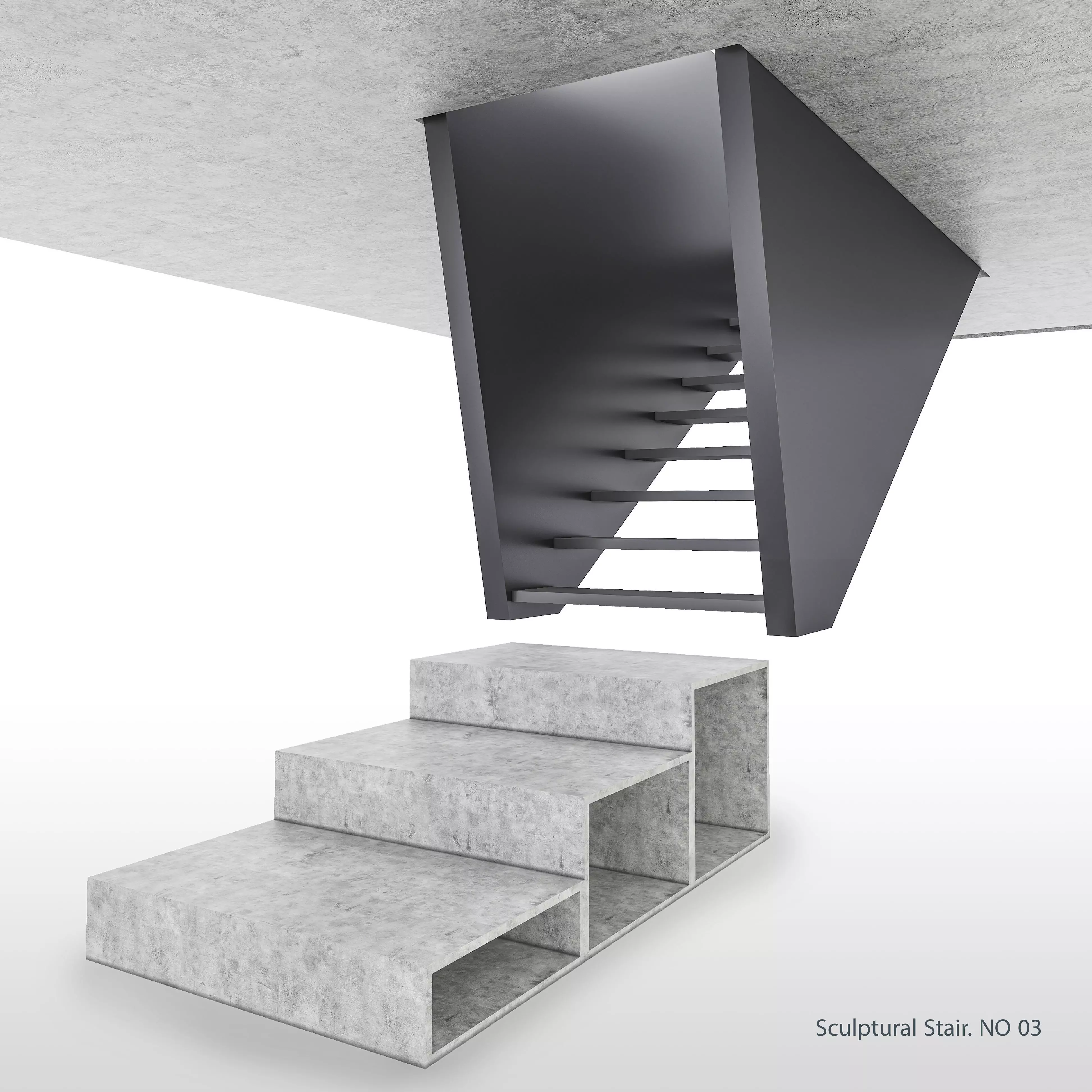 suspended stair 3D model