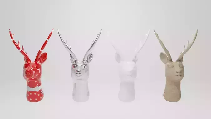 Deer decoration head Low-poly 3D model