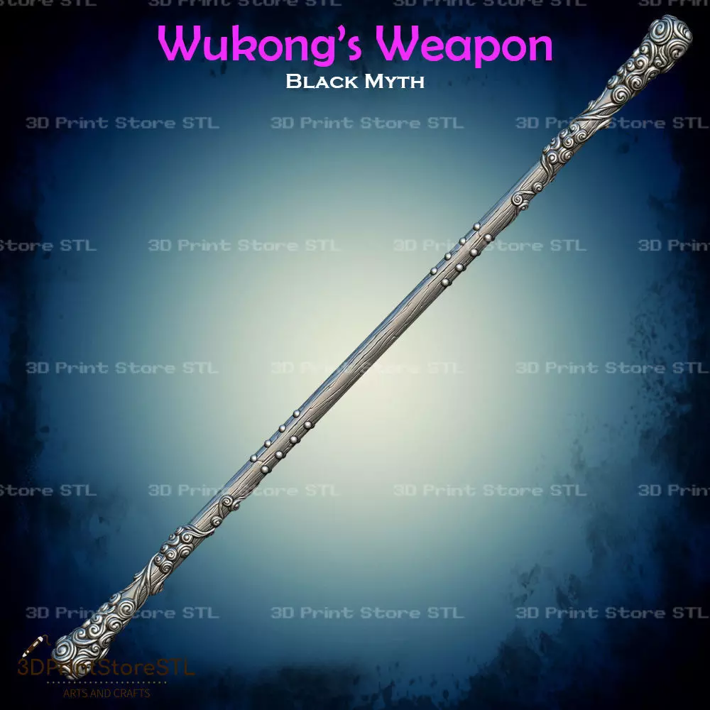 WuKong weapon Cosplay Black Myth - STL File 3D print model_0