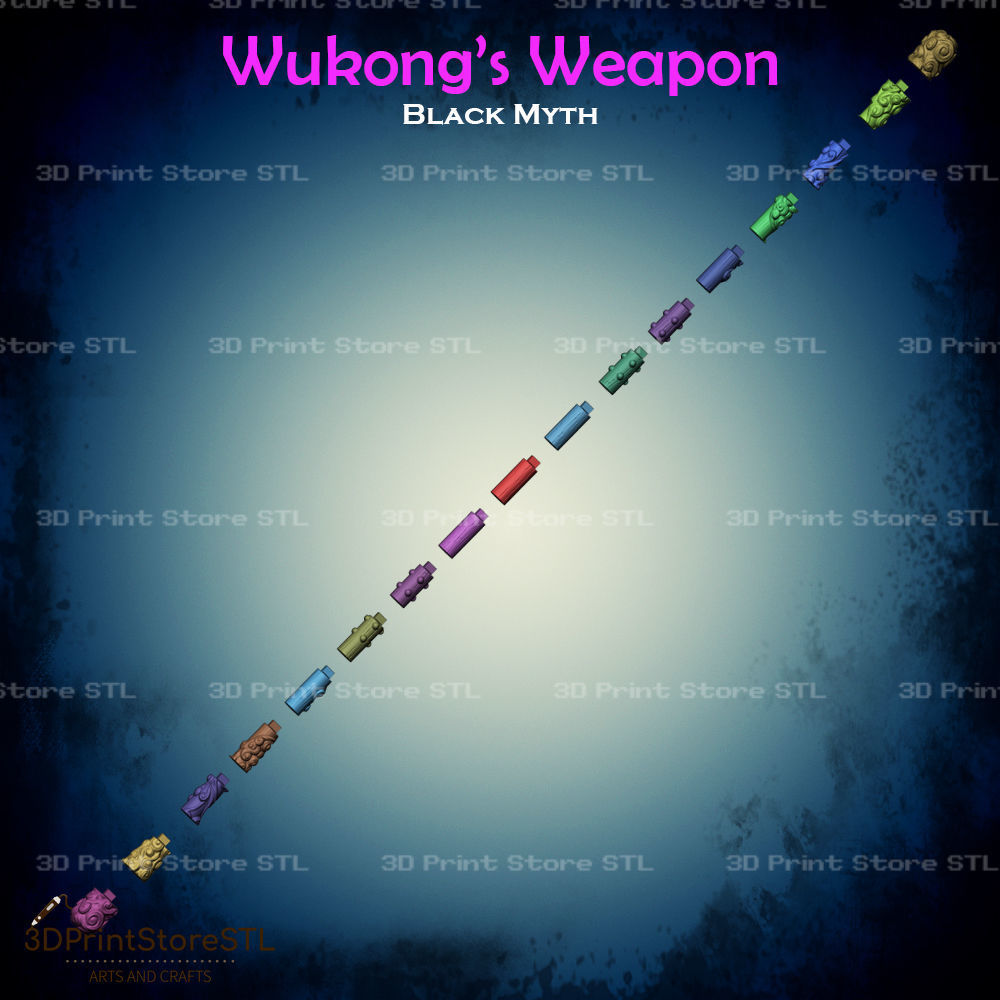 WuKong weapon Cosplay Black Myth - STL File 3D print model_2