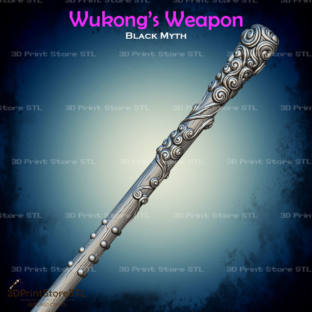WuKong weapon Cosplay Black Myth - STL File 3D print model_1