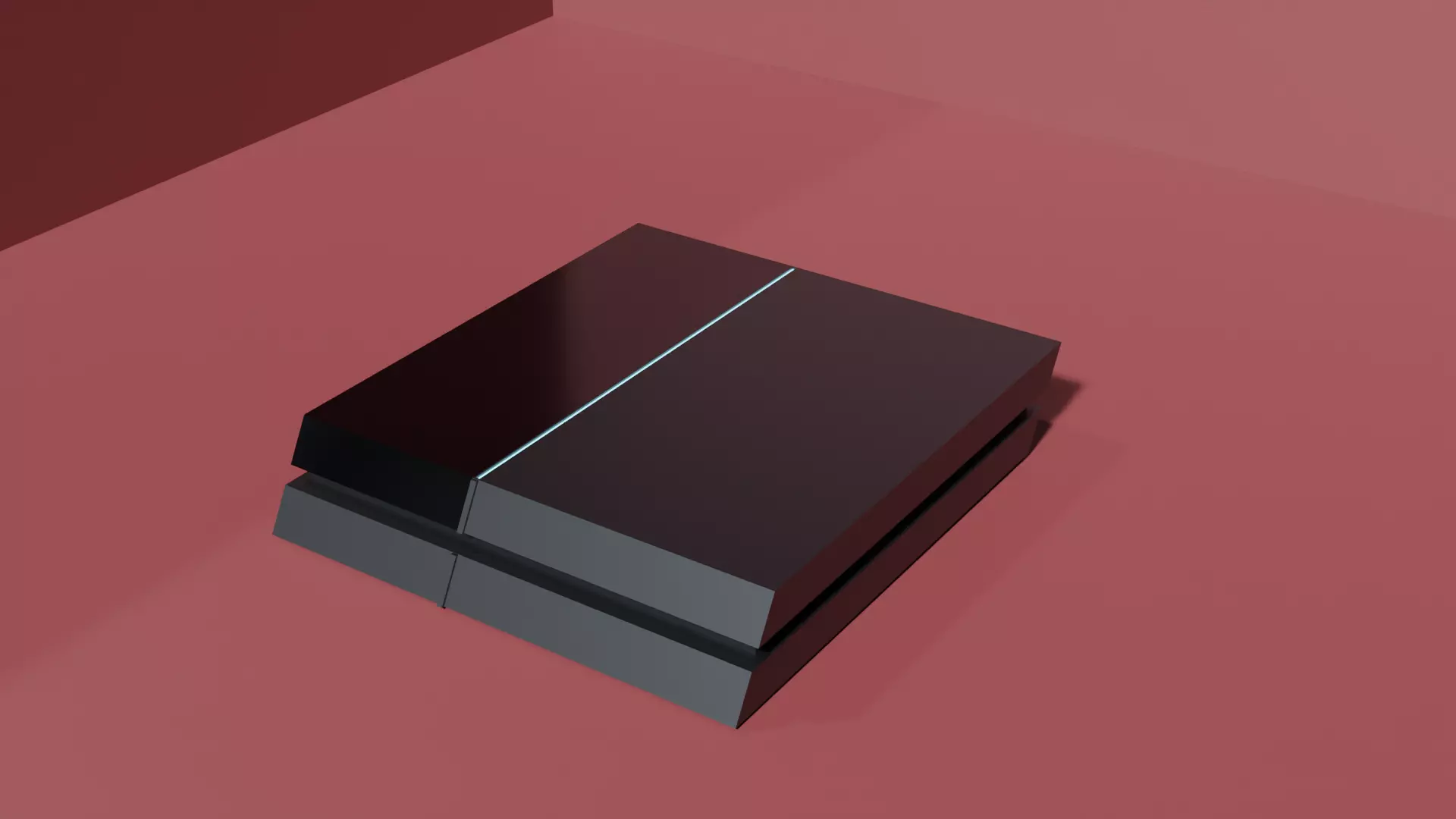 Low Poly PS4 playstation console Free low-poly 3D model_0