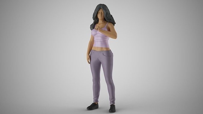 Petulant Young Woman 3D print model