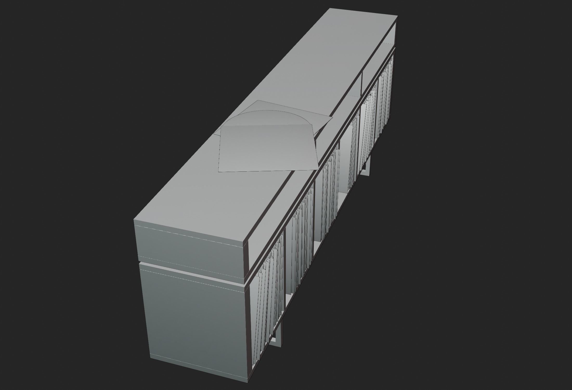 Vinyl LP Storage with Record Player Stand PBR 3D model_13