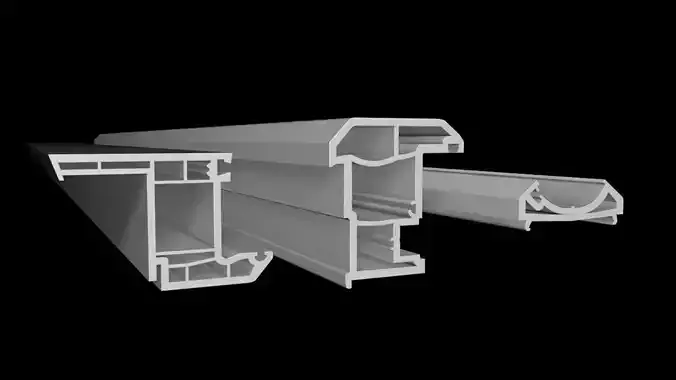 UPVC window Low-poly 3D model