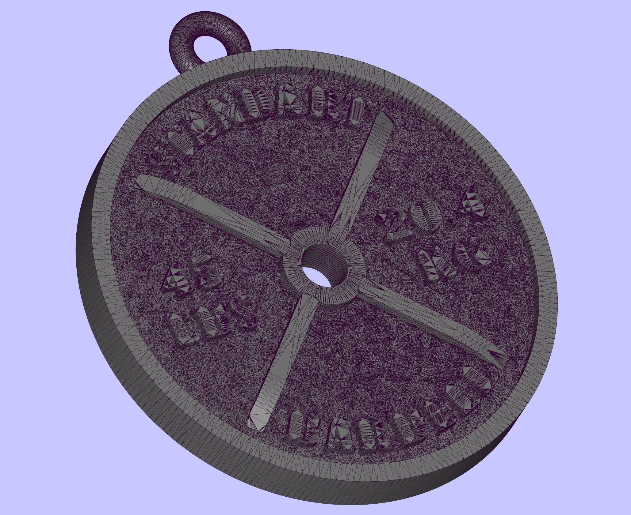 Barbell standart pendant 3D print model_15