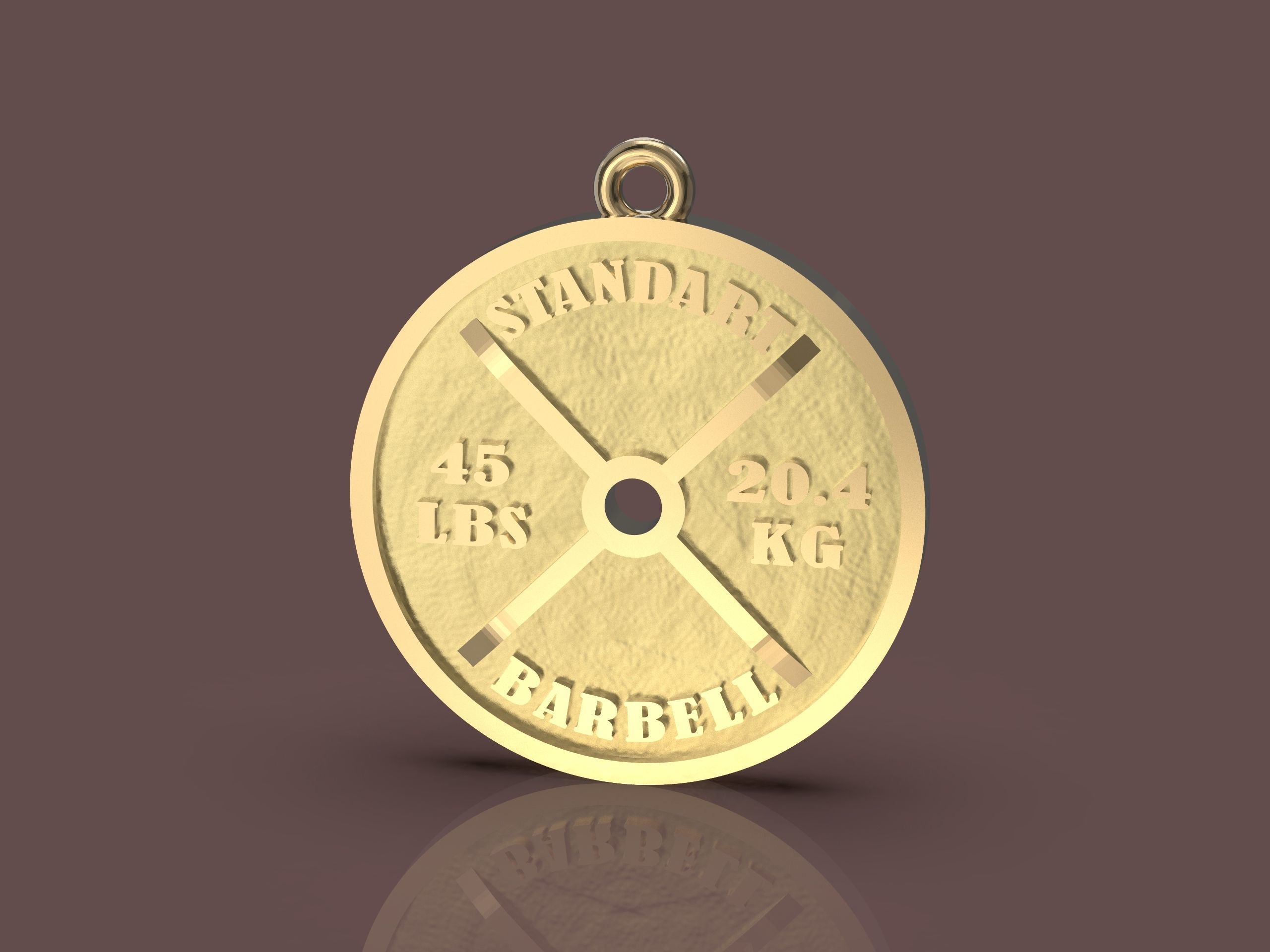 Barbell standart pendant 3D print model_7