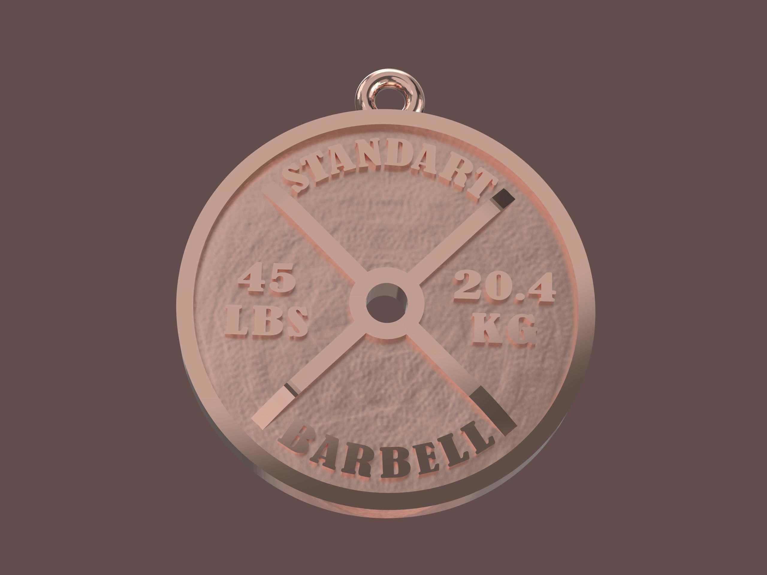 Barbell standart pendant 3D print model_4
