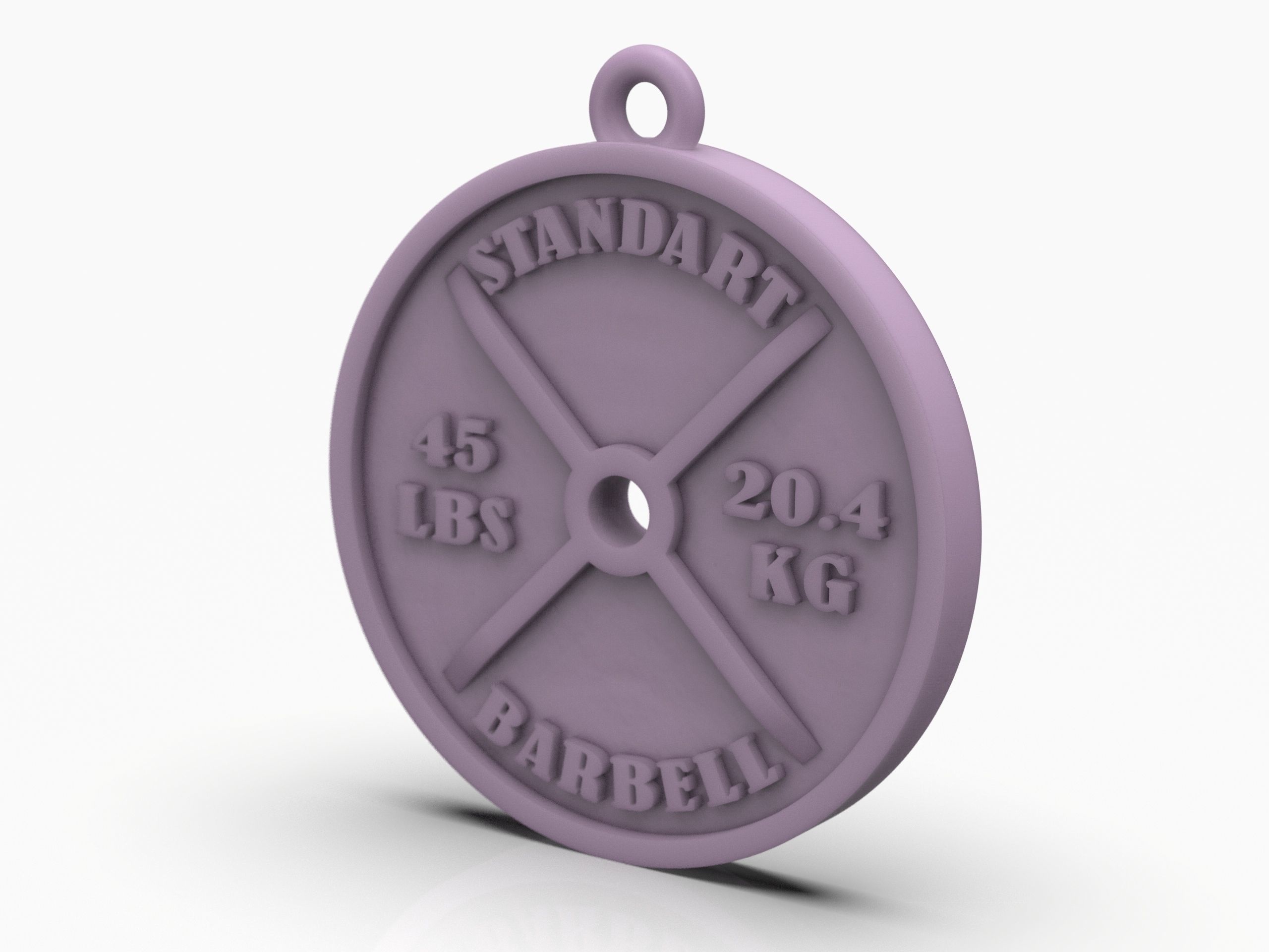 Barbell standart pendant 3D print model_12
