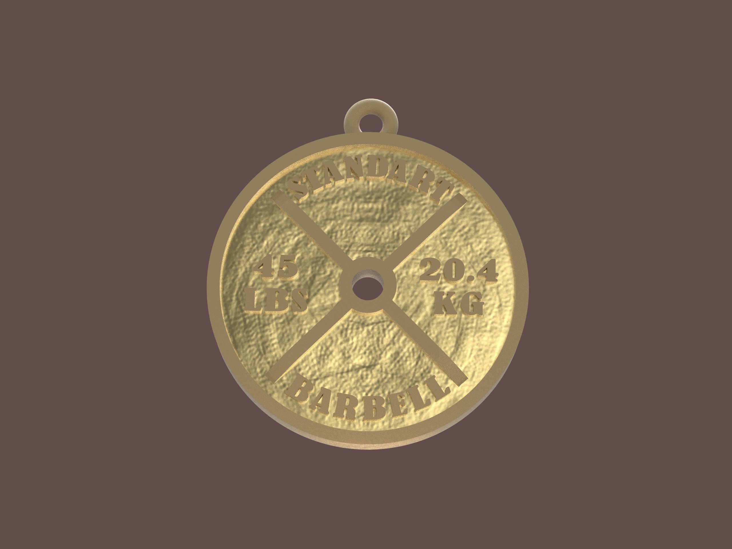 Barbell standart pendant 3D print model_8