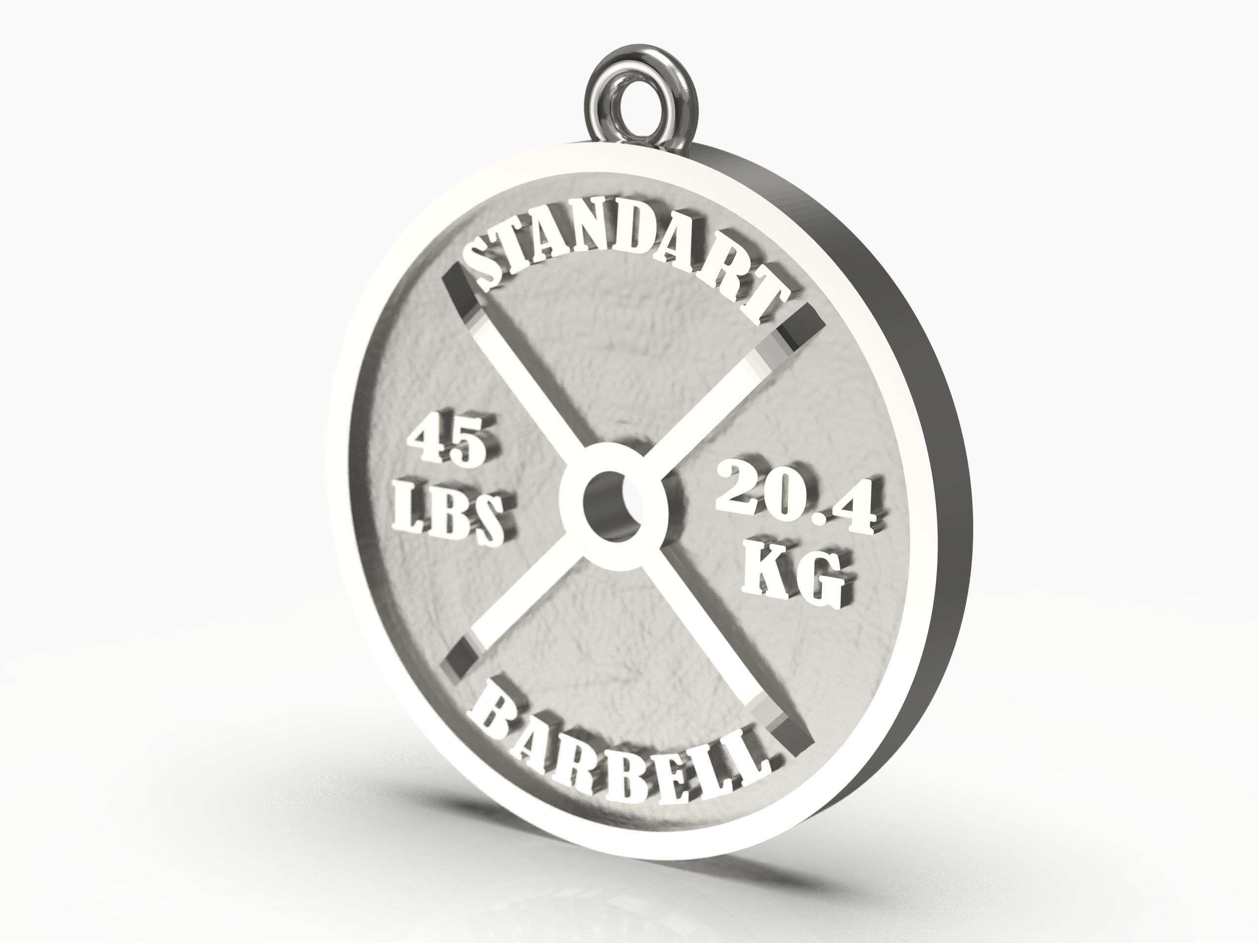 Barbell standart pendant 3D print model_9