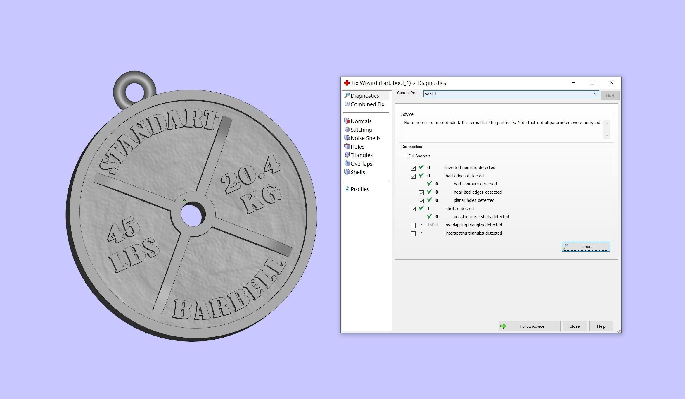 Barbell standart pendant 3D print model_14