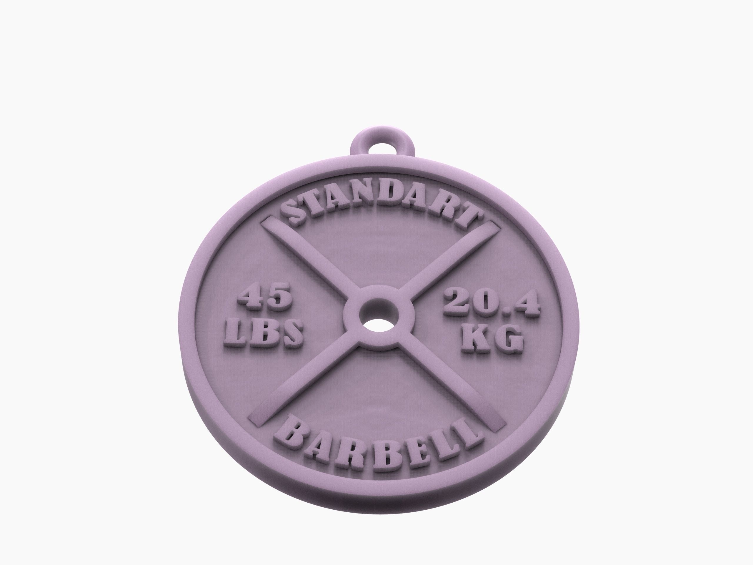 Barbell standart pendant 3D print model_13