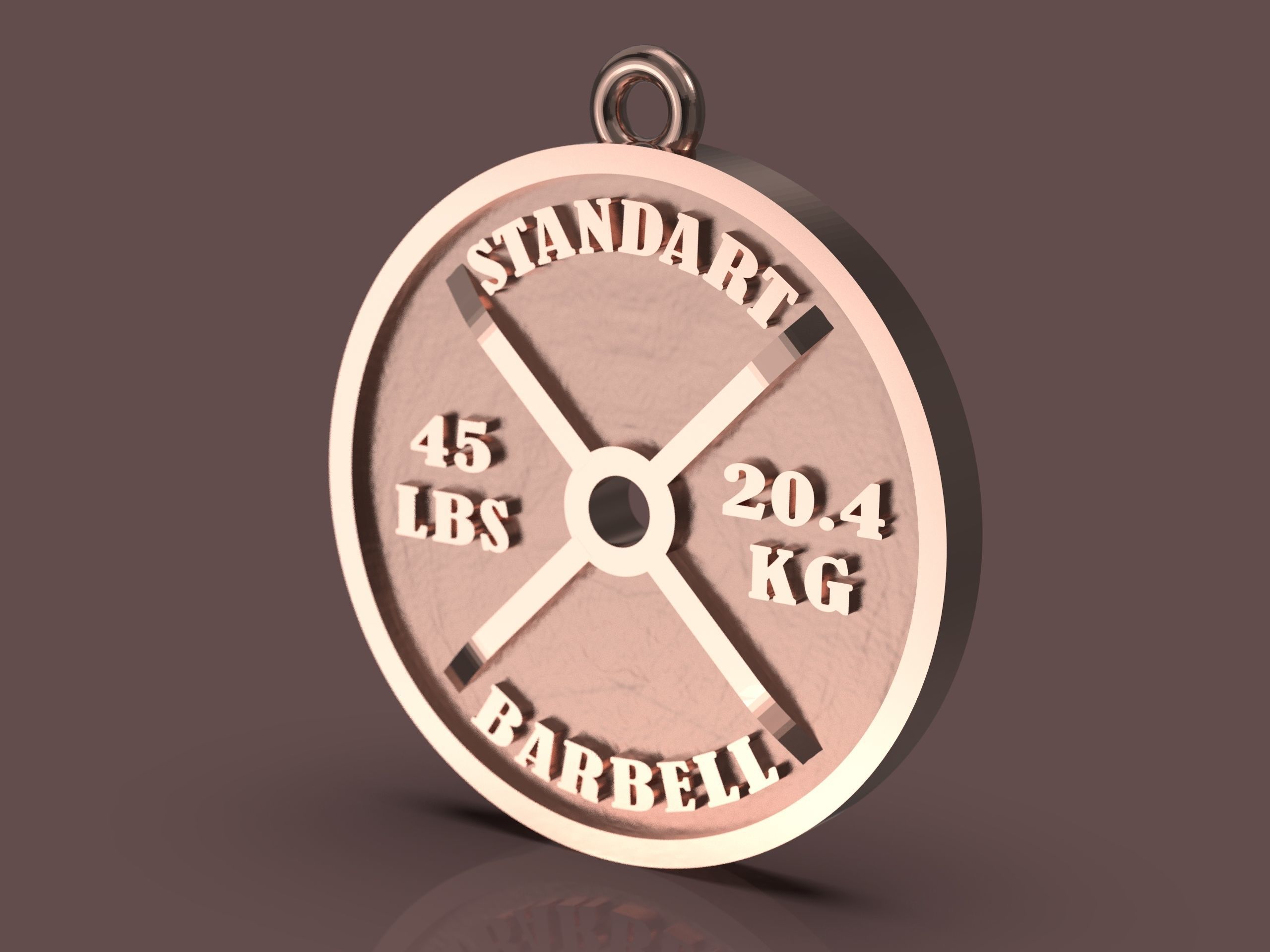 Barbell standart pendant 3D print model_3