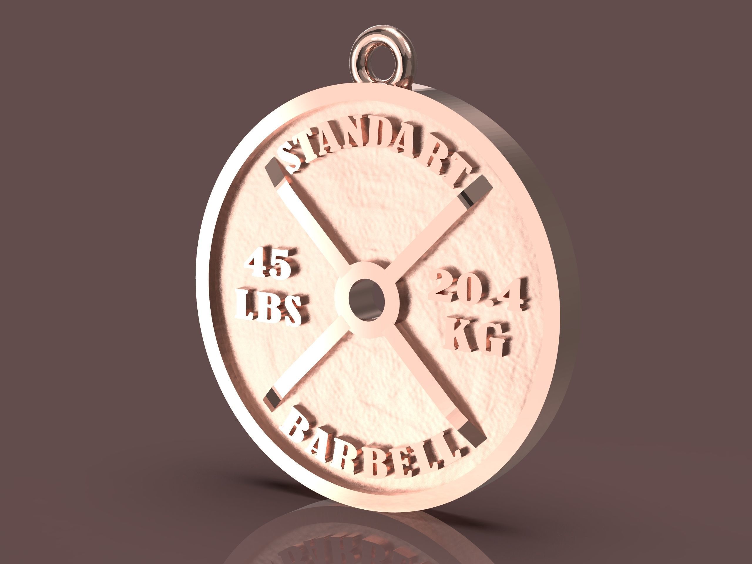 Barbell standart pendant 3D print model_5