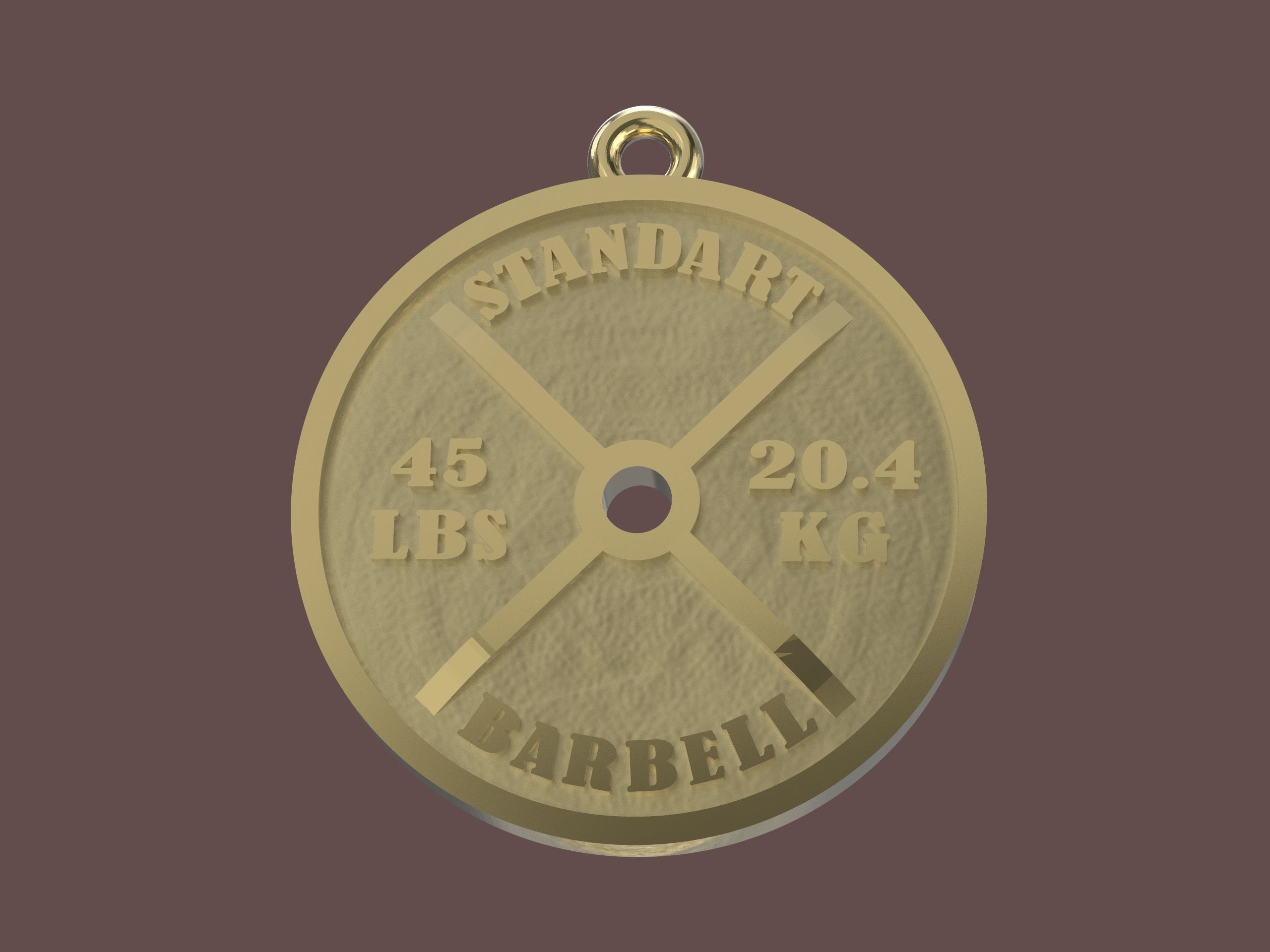 Barbell standart pendant 3D print model_11