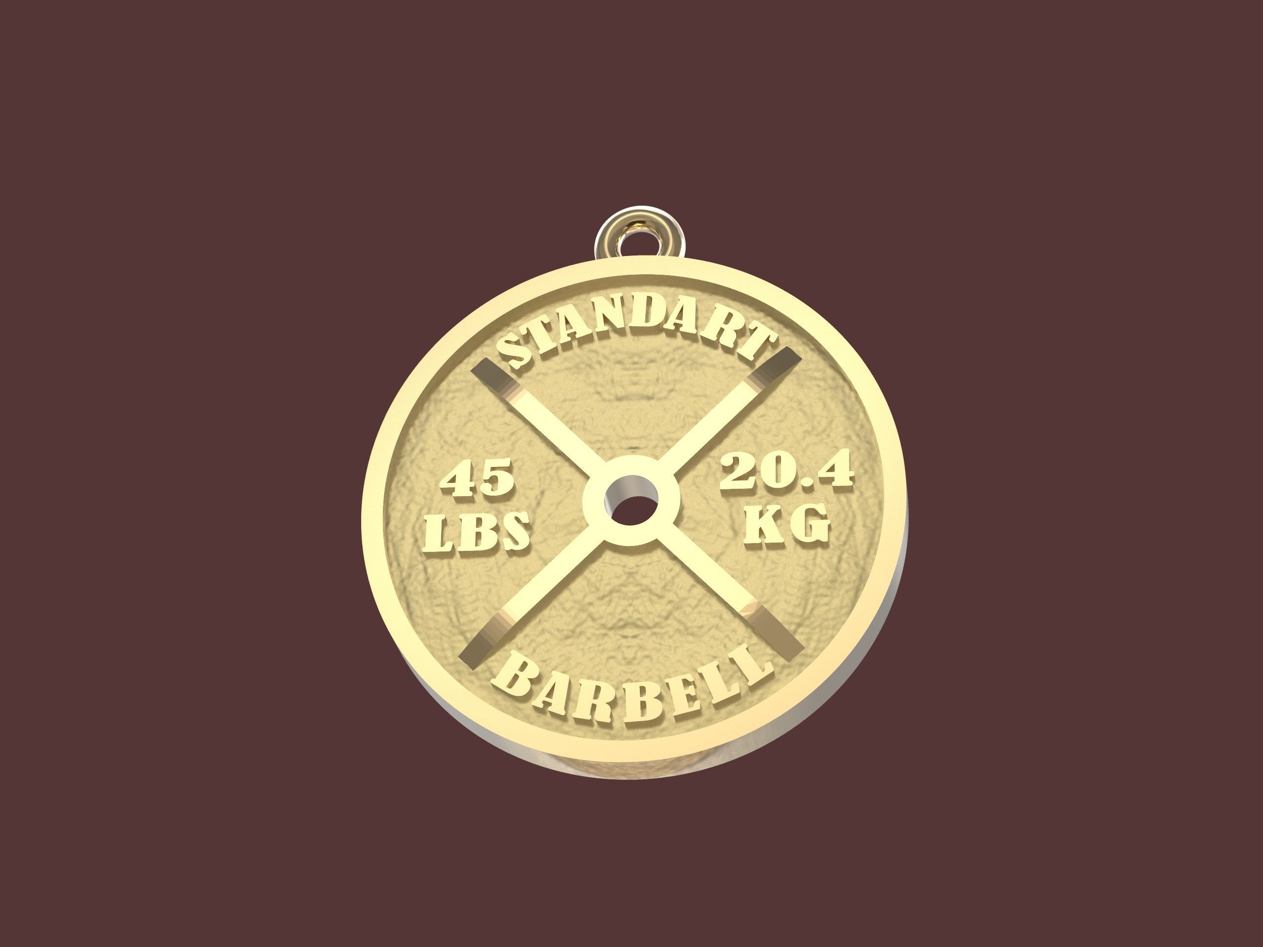Barbell standart pendant 3D print model_6