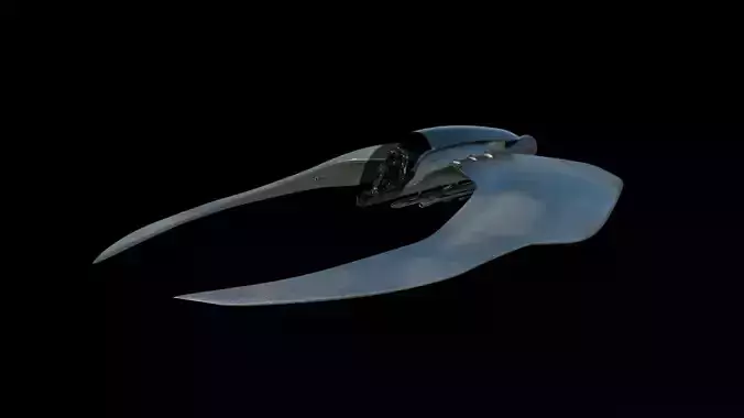 Spaceship 3D model Low poly futuristic aircraft Low-poly 3D model