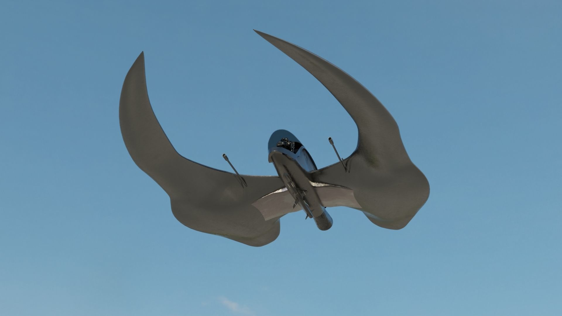 Spaceship 3D model Low poly futuristic aircraft Low-poly 3D model_2