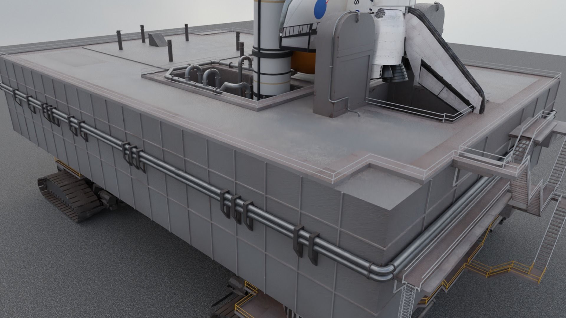 Launch Pad Low-poly 3D model_5