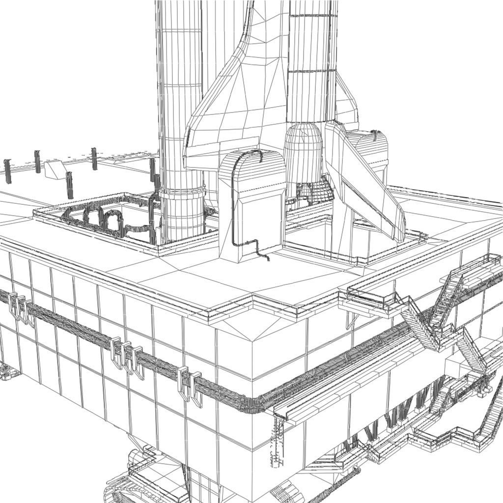 Launch Pad Low-poly 3D model_21