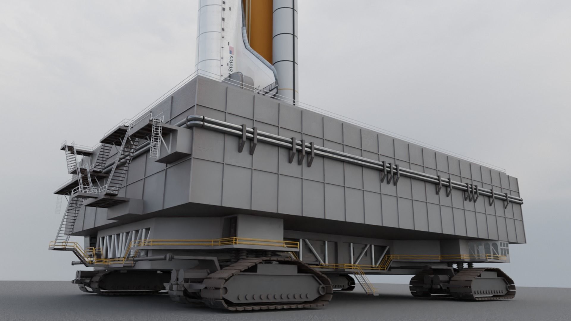 Launch Pad Low-poly 3D model_3