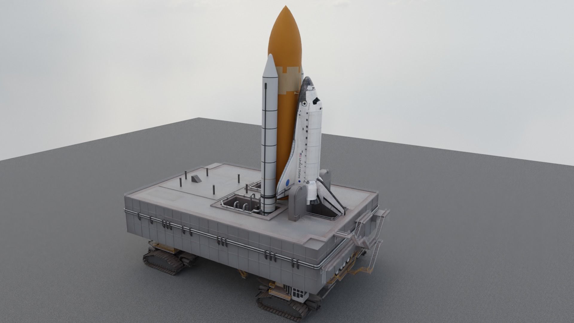 Launch Pad Low-poly 3D model_2
