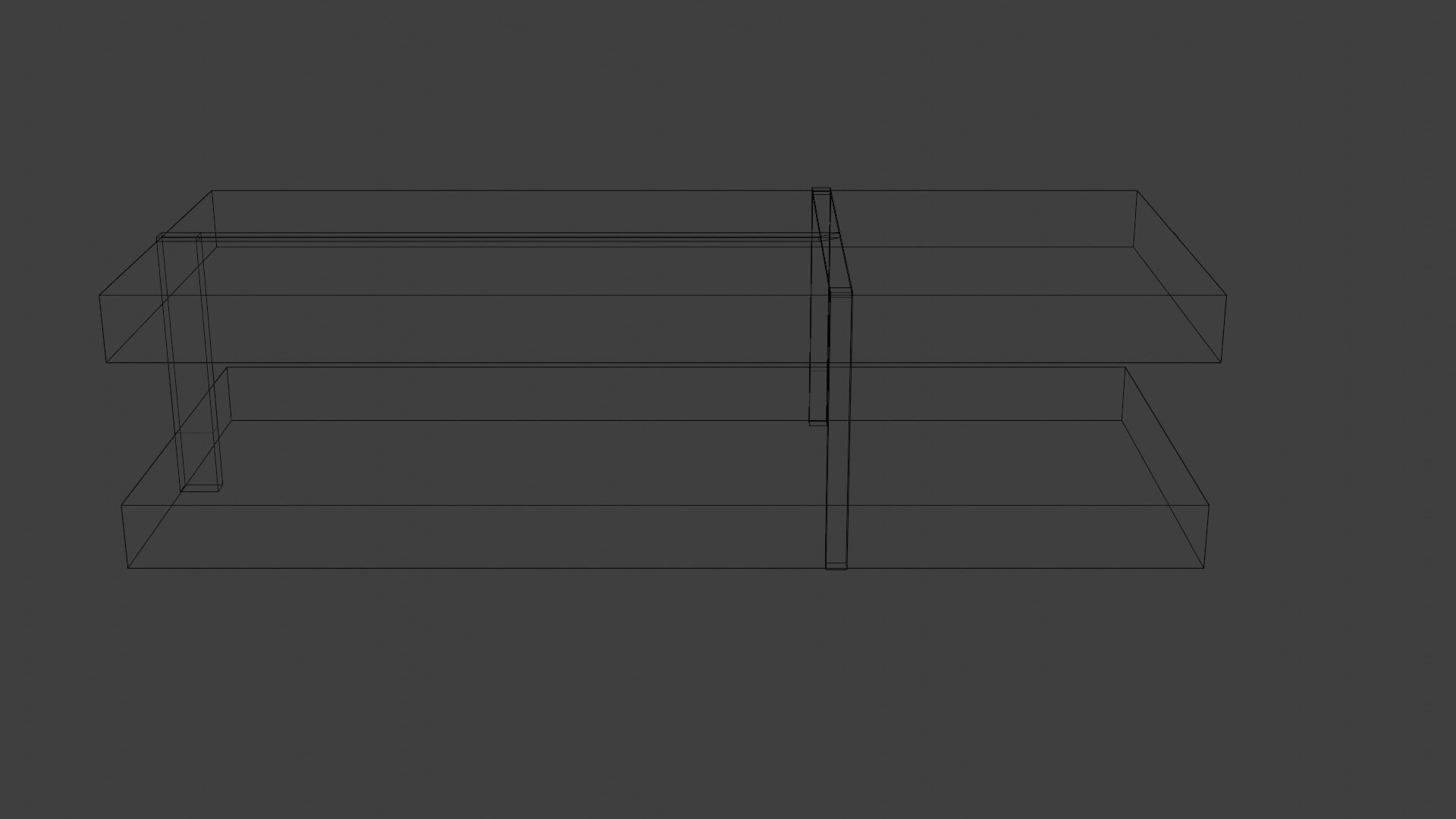 Table coffee with two shelves Low-poly 3D model_3