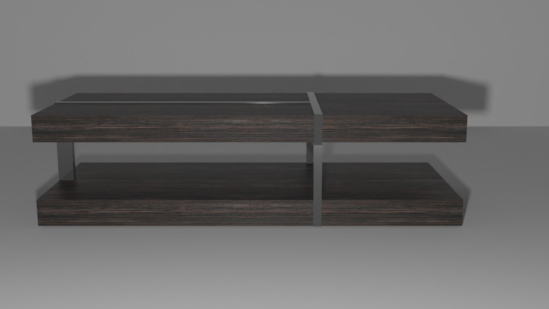 Table coffee with two shelves Low-poly 3D model_1