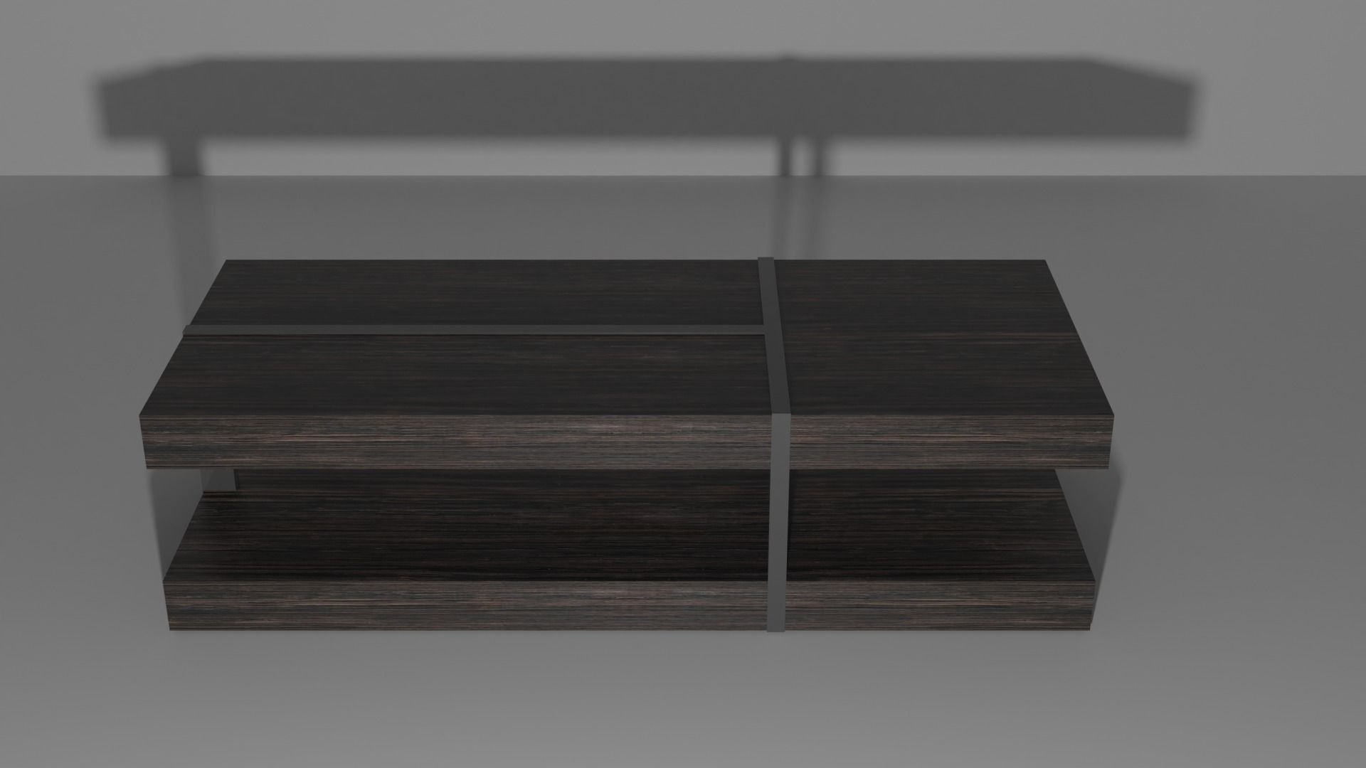 Table coffee with two shelves Low-poly 3D model_2